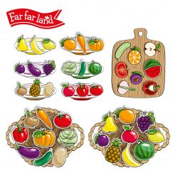 Far Far Land Educational Velcro game with fruits and vegetables