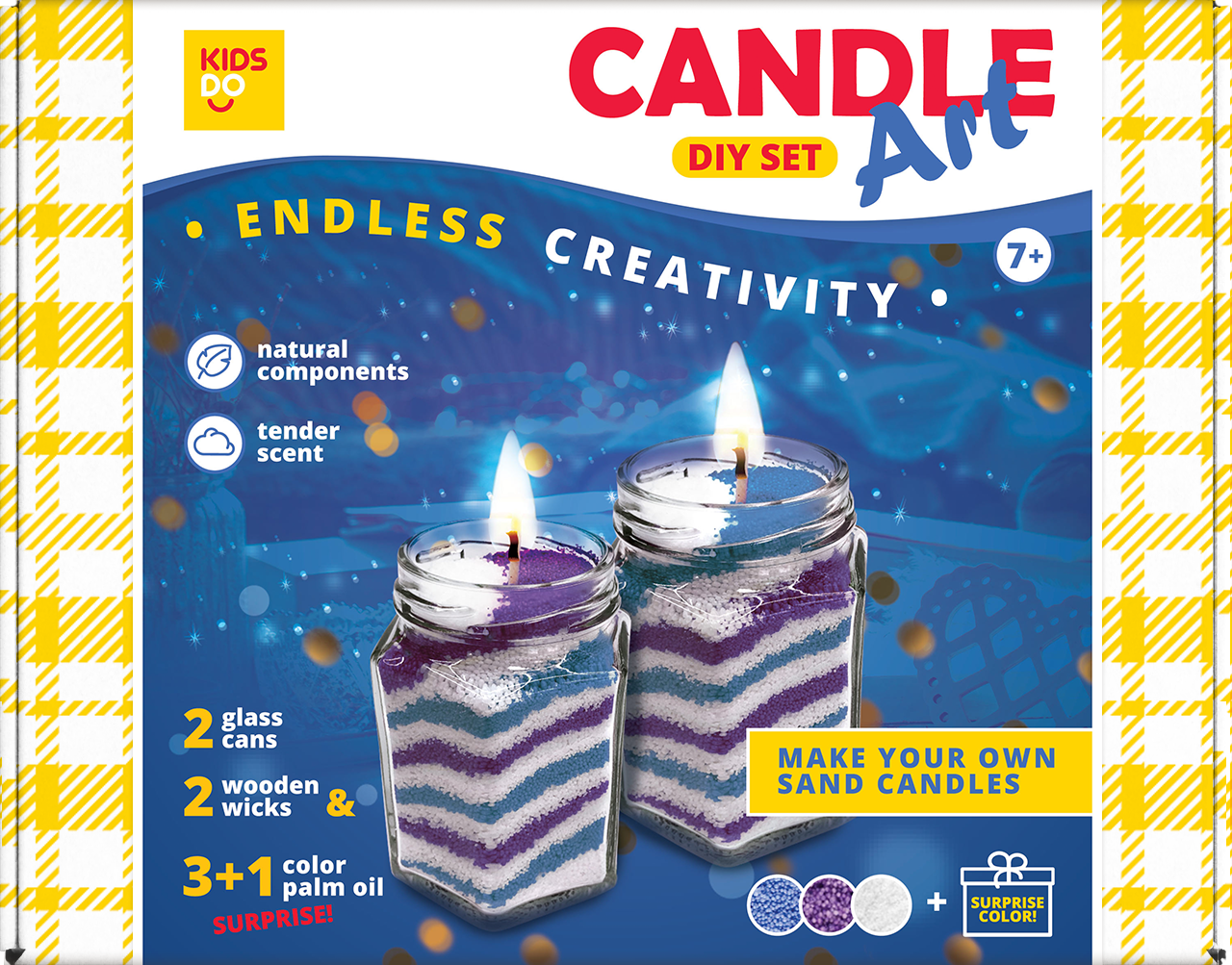 DIY Candle Art set. Blue, purple, white + 1 SURPRISE color - Toy Land -  wholesale store for children's goods