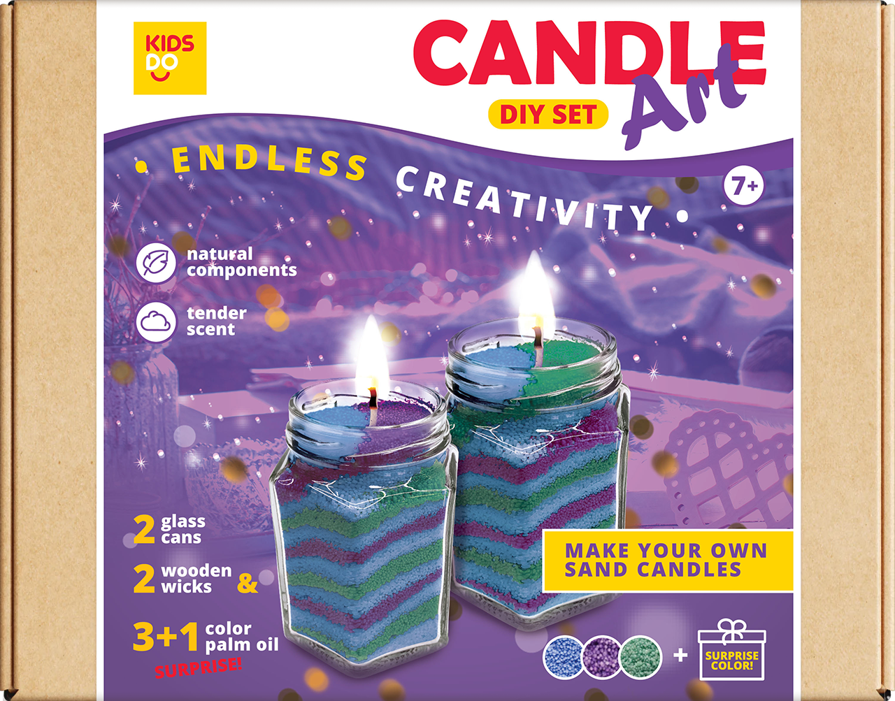 DIY Candle Art set. Purple, green, blue + 1 SURPRISE color - Toy Land -  wholesale store for children's goods